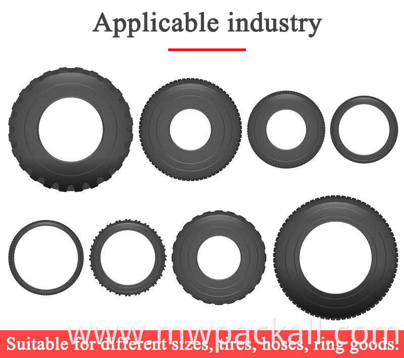 Automatic horizontal steel wire tire hose tube coil ring stretch film wrapping machine with CE